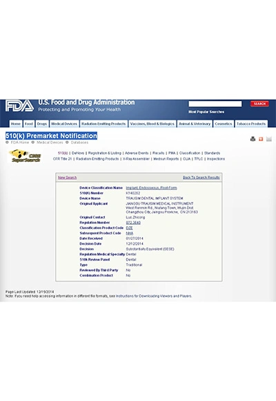 Trausim FDA 510(k)